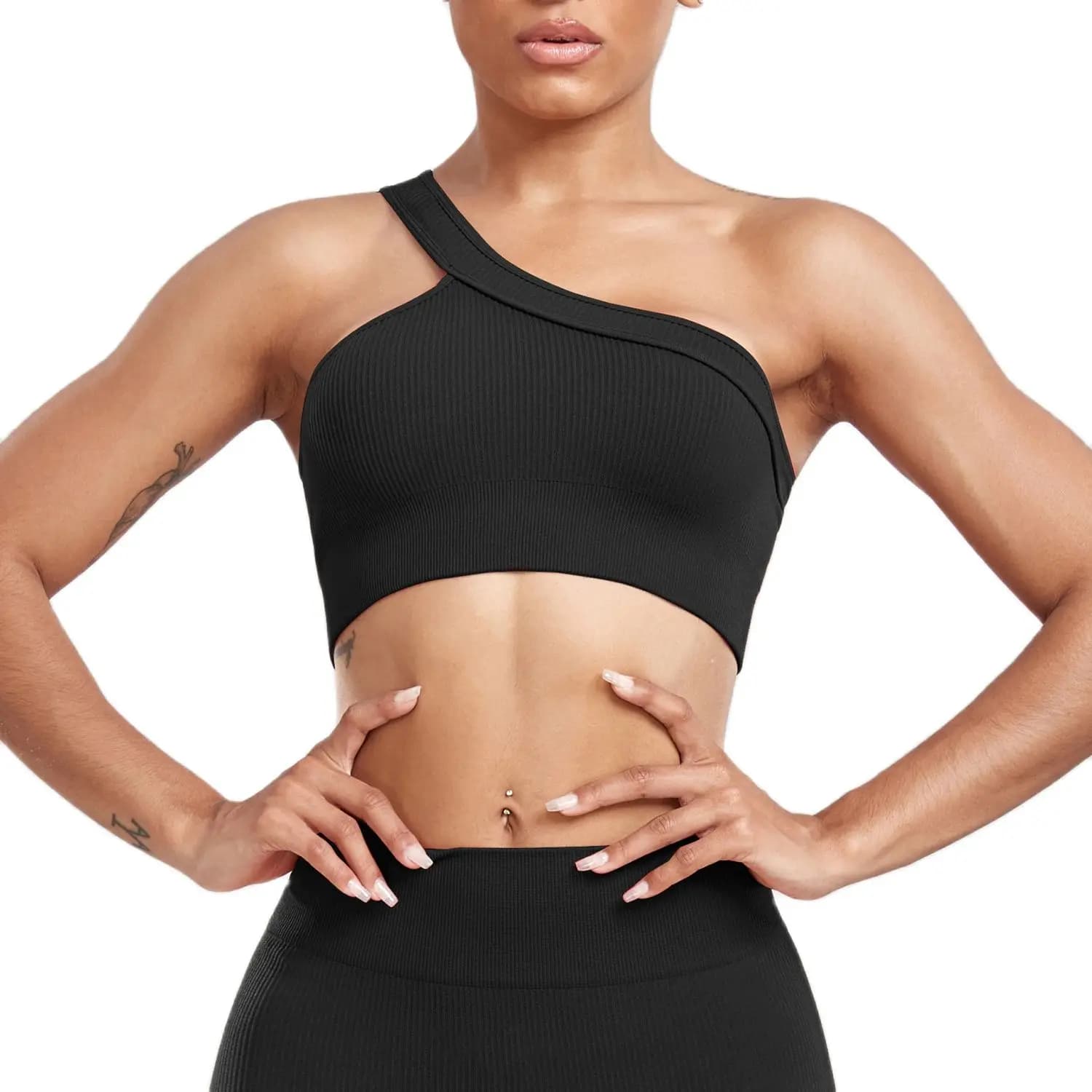 CHRLEISURE Reggiseno sportivo a costine Intimo senza cuciture Donna Crop Top Elastico Gilet sottile Fitness Push Up Brasier Abbigliamento sportivo da esterno