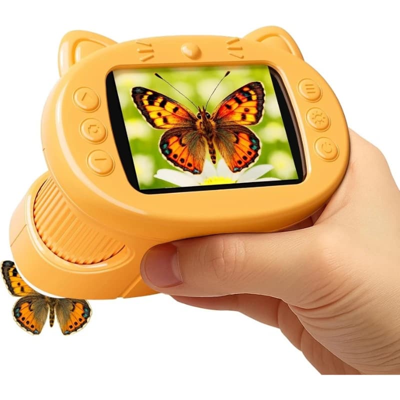 Mini microscopio digitale portatile per bambini 1000X 4K Microscopi portatili tascabili con schermo da 2,4 pollici Giocattoli Scienza educativa elettronica