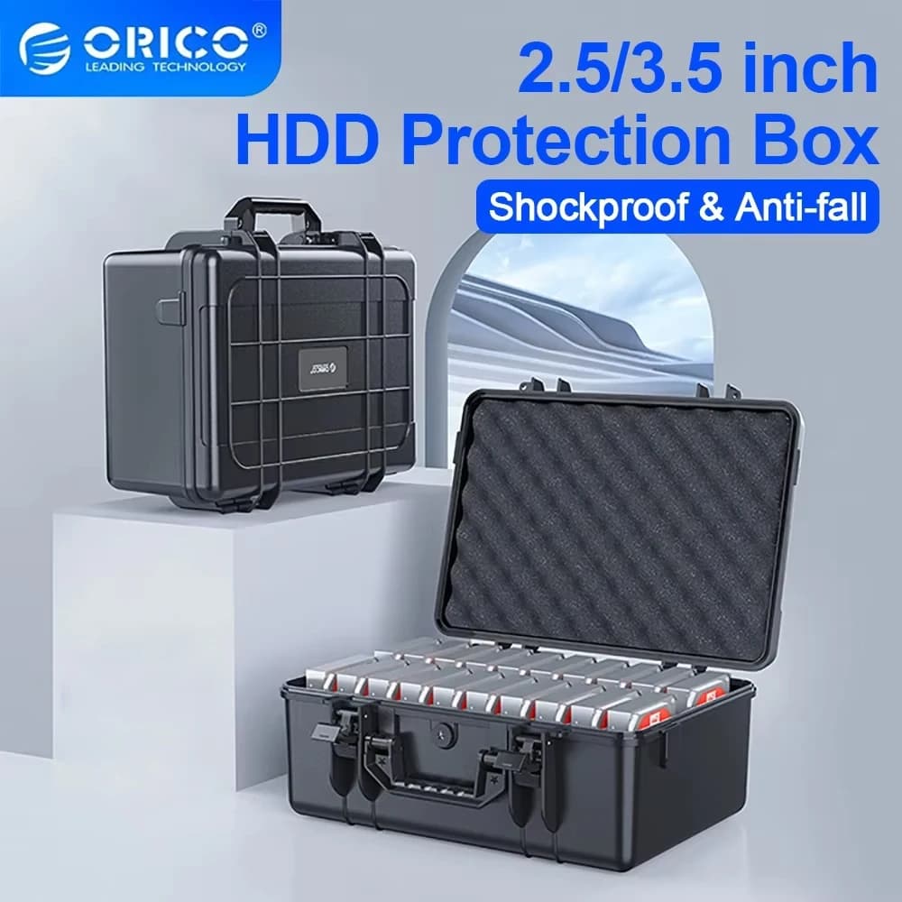 ORICO 20 Bay disco rigido da 3,5 pollici Custodia protettiva per HDD Scatola esterna Multi Bay portatile per esterni antipolvere antiurto