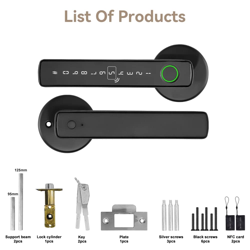 Set di Strumenti per Serrature con Controllo a Scheda e Impronta Digitale, Scheda NFC, Attrezzi da Fabbro, Lucchetto di Sicurezza, Macchina per Taglio Chiavi, Piastra Protettiva, Serratura Intelligente per Porta