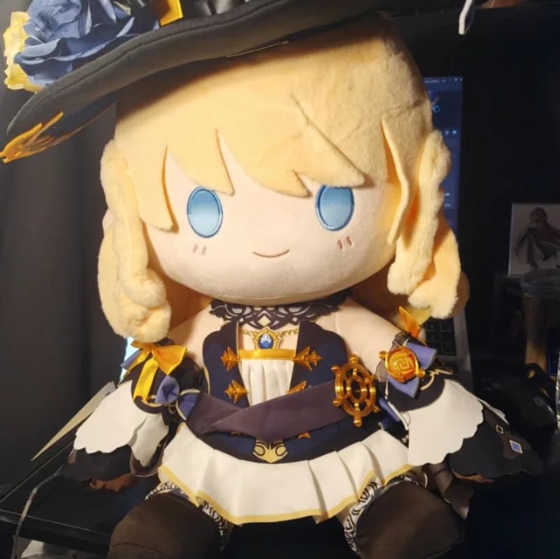 Peluche di Genshin Impact Navia Caspar da 40cm, Pupazzo Cartoon Imbottito, Vestiti per Bambole, Cuscino Morbido, Figura Anime Carina, Giocattolo da Gioco, Regalo per Bambini