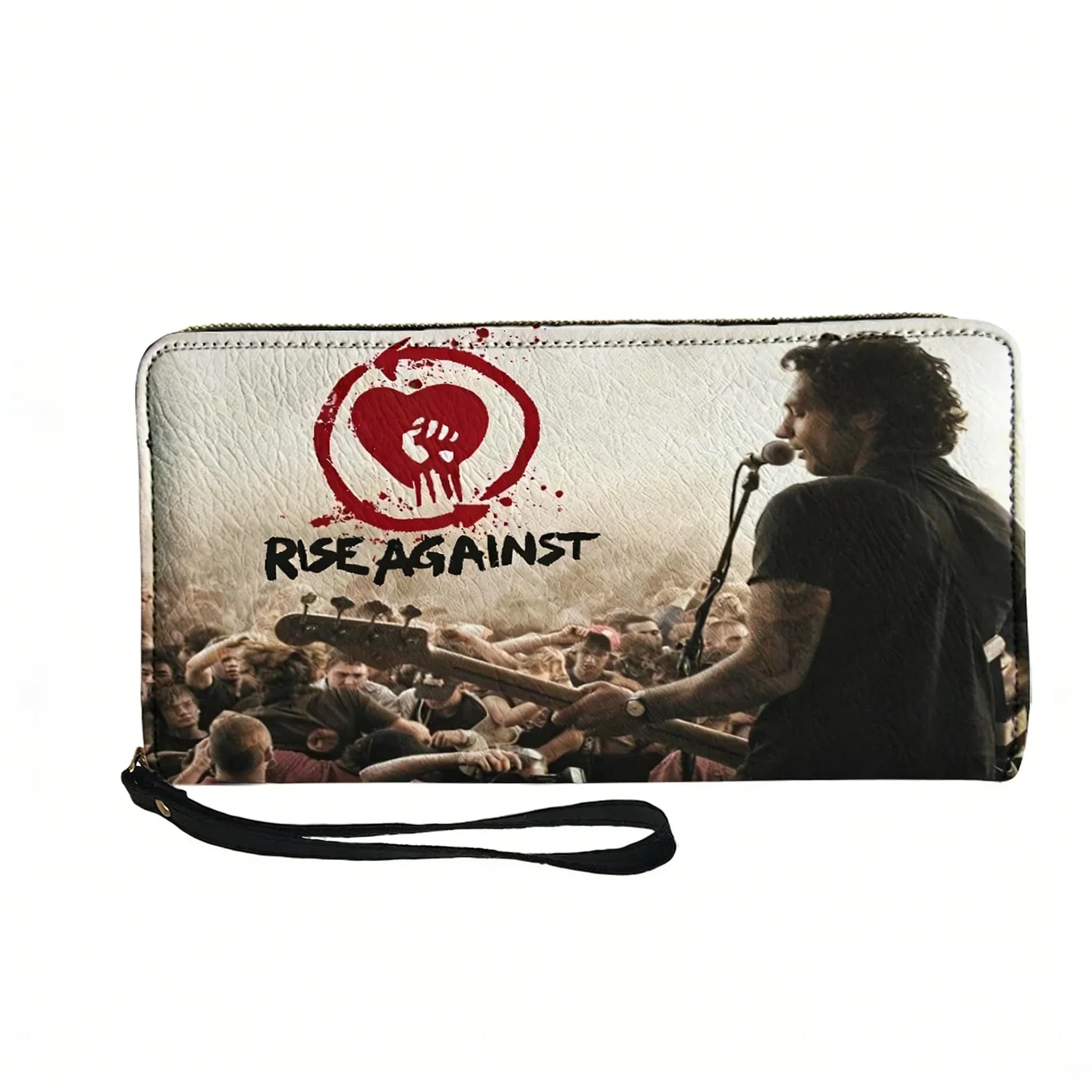 Personalized Wallet Rise Against Rock Band, Women's Wallet, For Teenagers, Hinge, Long Wallets, With Double Print, Portable Wallet, Gift Bag