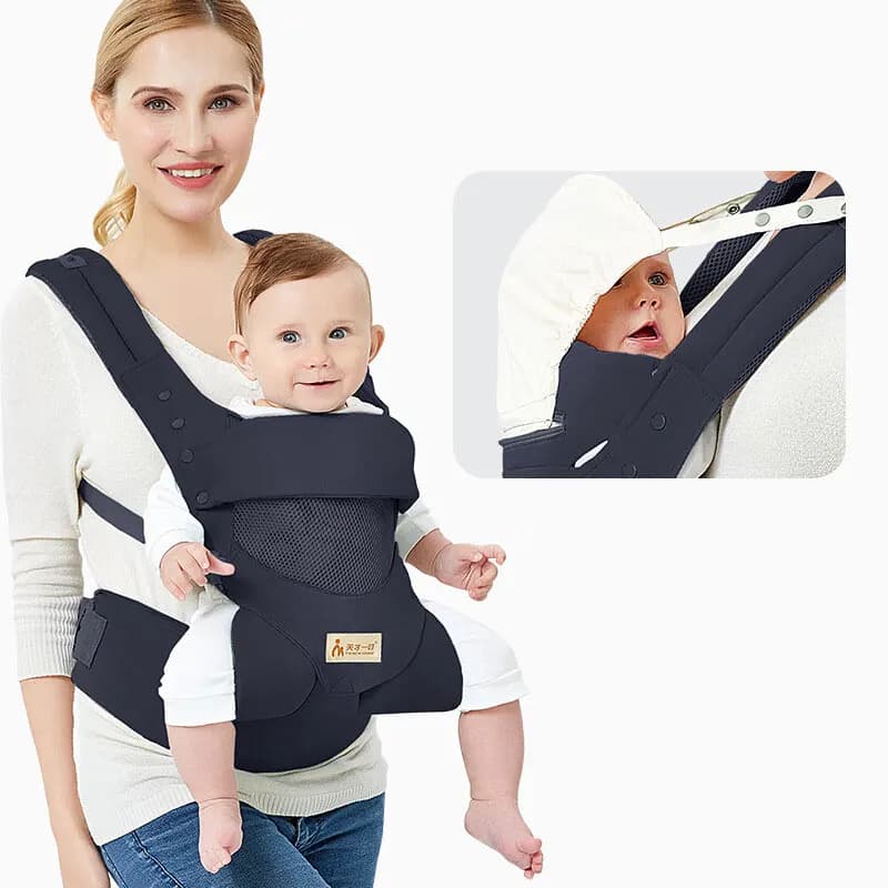 Marsupio Ergonomico Stile Canguro per Neonati, Marsupio Frontale e Posteriore a Doppio Uso, Marsupio a Zaino per Esterni