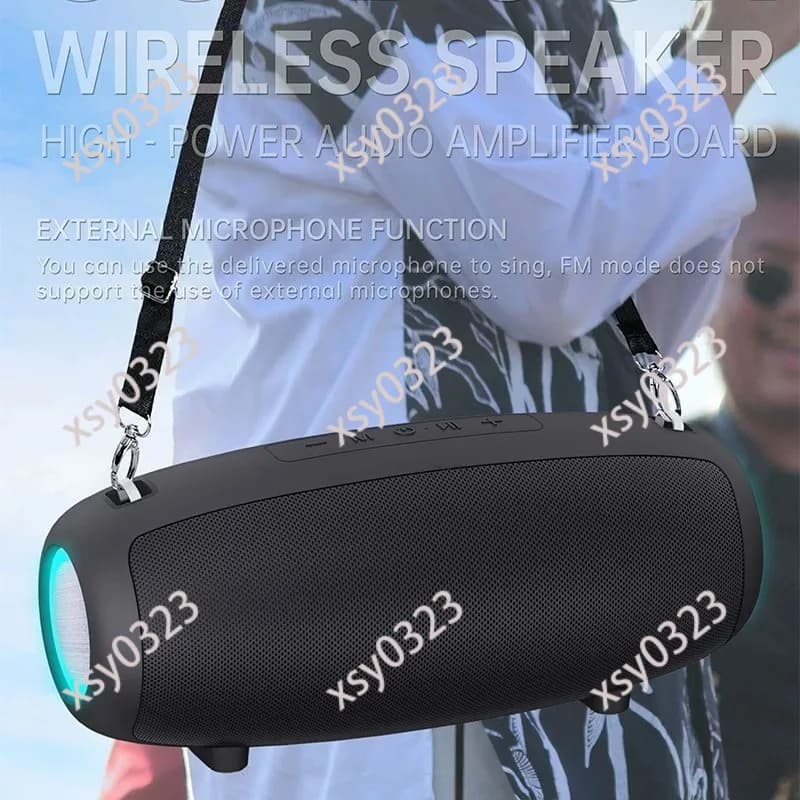 Altoparlante Bluetooth a Forma di Tamburo con Microfono, Riproduzione Scheda TF, Audio Portatile ad Alto Volume per Esterni