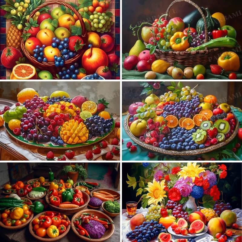 Accessori per pittura diamante 5D fai da te Cestino di frutta e verdura Trapano completo Mosaico Ricamo Kit punto croce Decorazioni per la casa