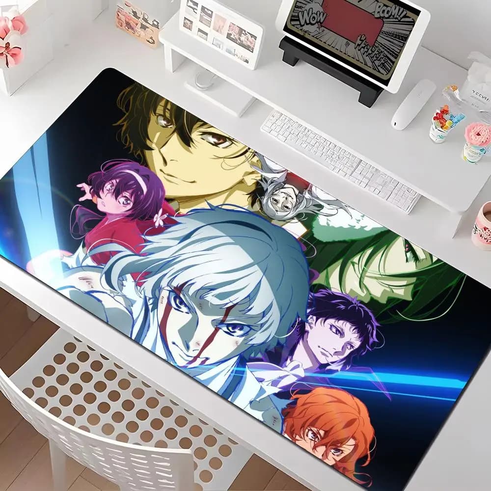 Tappetino per mouse Bungo Stray Dogs, diverse dimensioni, tappetini quadrati di grandi dimensioni per computer, ufficio, gioco, tappetini per mouse in gomma antiscivolo