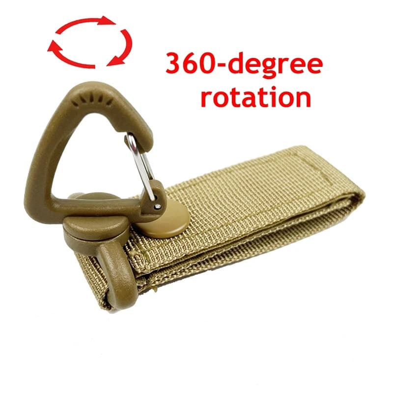 Portachiavi tattico Catena D-Ring Snap Clip Moschettoni Portachiavi Keeper Fibbia Ganci appesi Supporto Ingranaggio Leggero