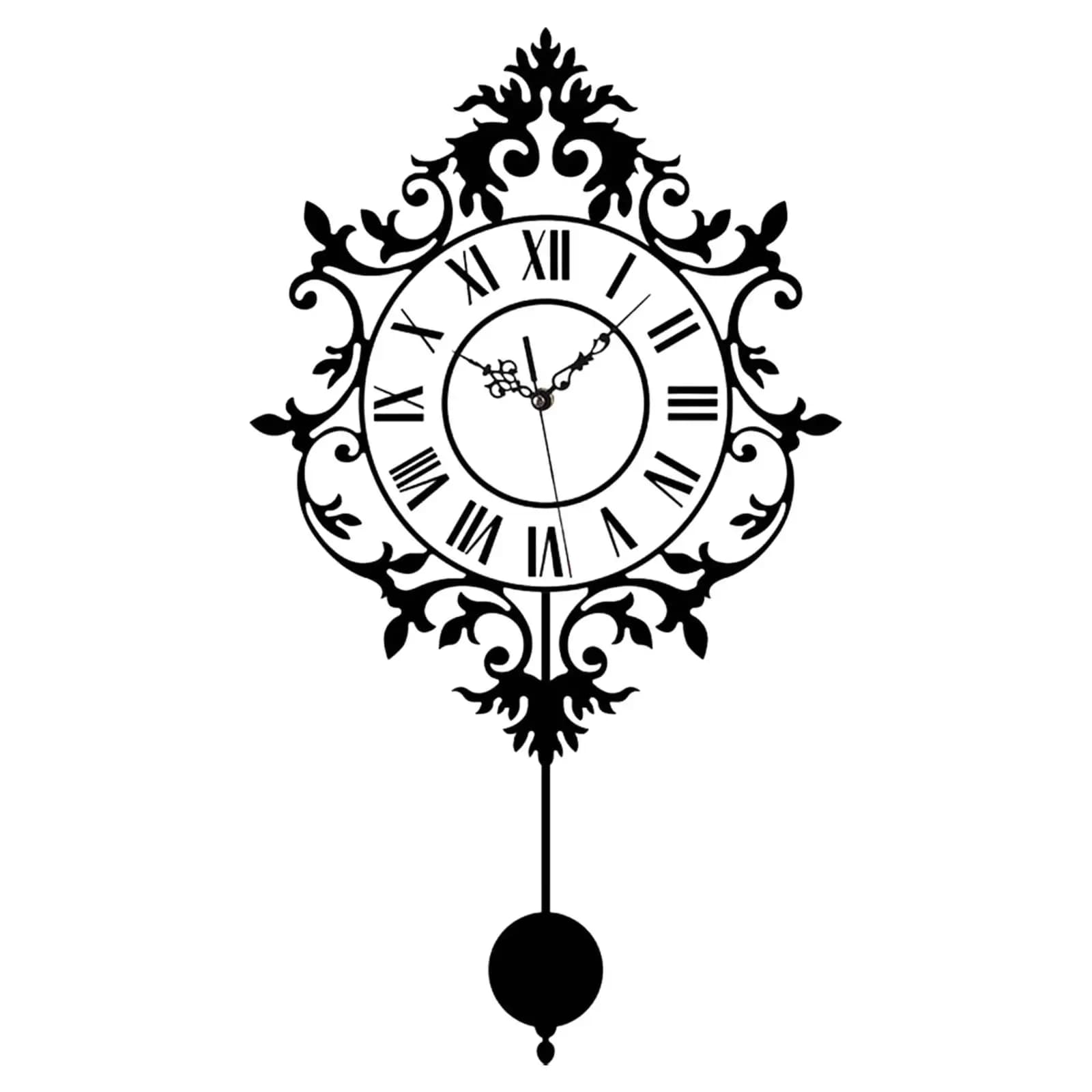 Orologio da Parete in Acrilico Stile Vintage con Movimento a Pendolo e Numeri Romani Facili da Leggere per Cucina, Ufficio e Soggiorno