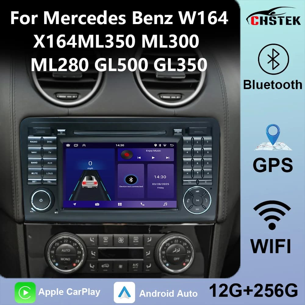 CHSTEK Android Carplay Car Radio For Mercedes Benz W164 W300 ML350 ML450 ML500 GL-X164 G320 GL350 GL450 GL500 2005-2012 WIFI 4G