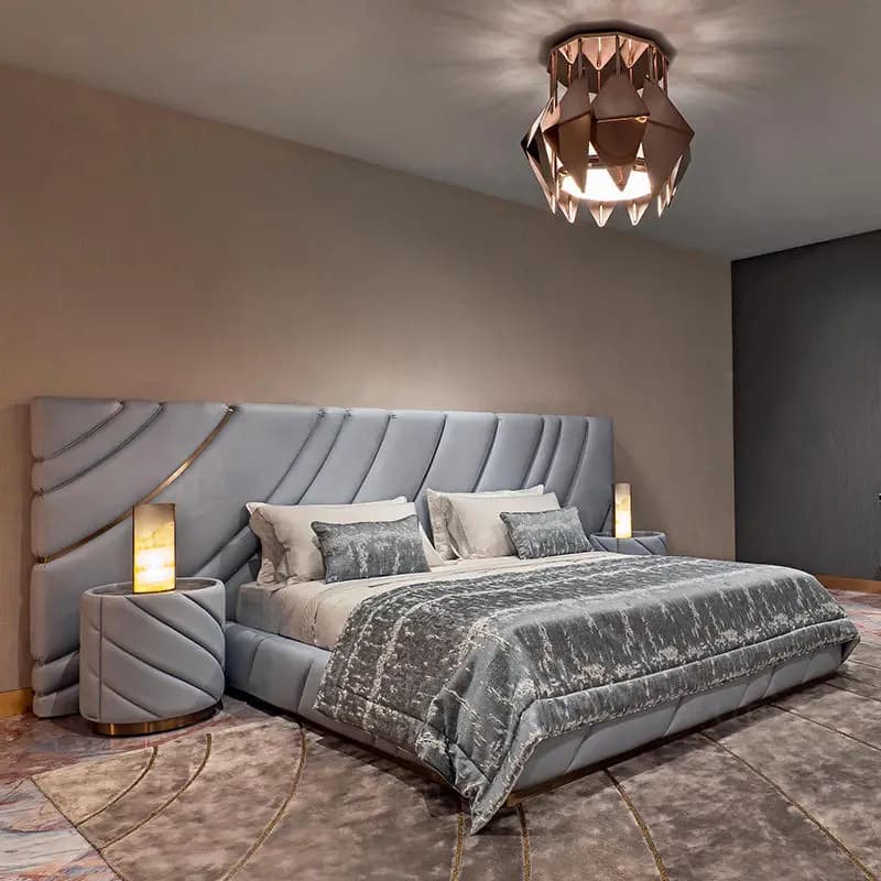 Letto Matrimoniale di Lusso con Contenitore, Struttura in Legno, Moderno, Set Completo per Camera da Letto