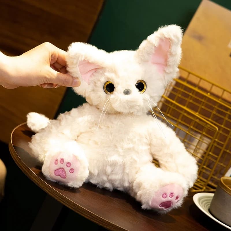 Kawaii White Devon Cat Peluche Morbido Peluche Accompagna Il Sonno Giocattolo Morbido Cartone Animato Che Abbraccia Giocattoli Decorazioni per la Casa Regalo di Compleanno per Bambini