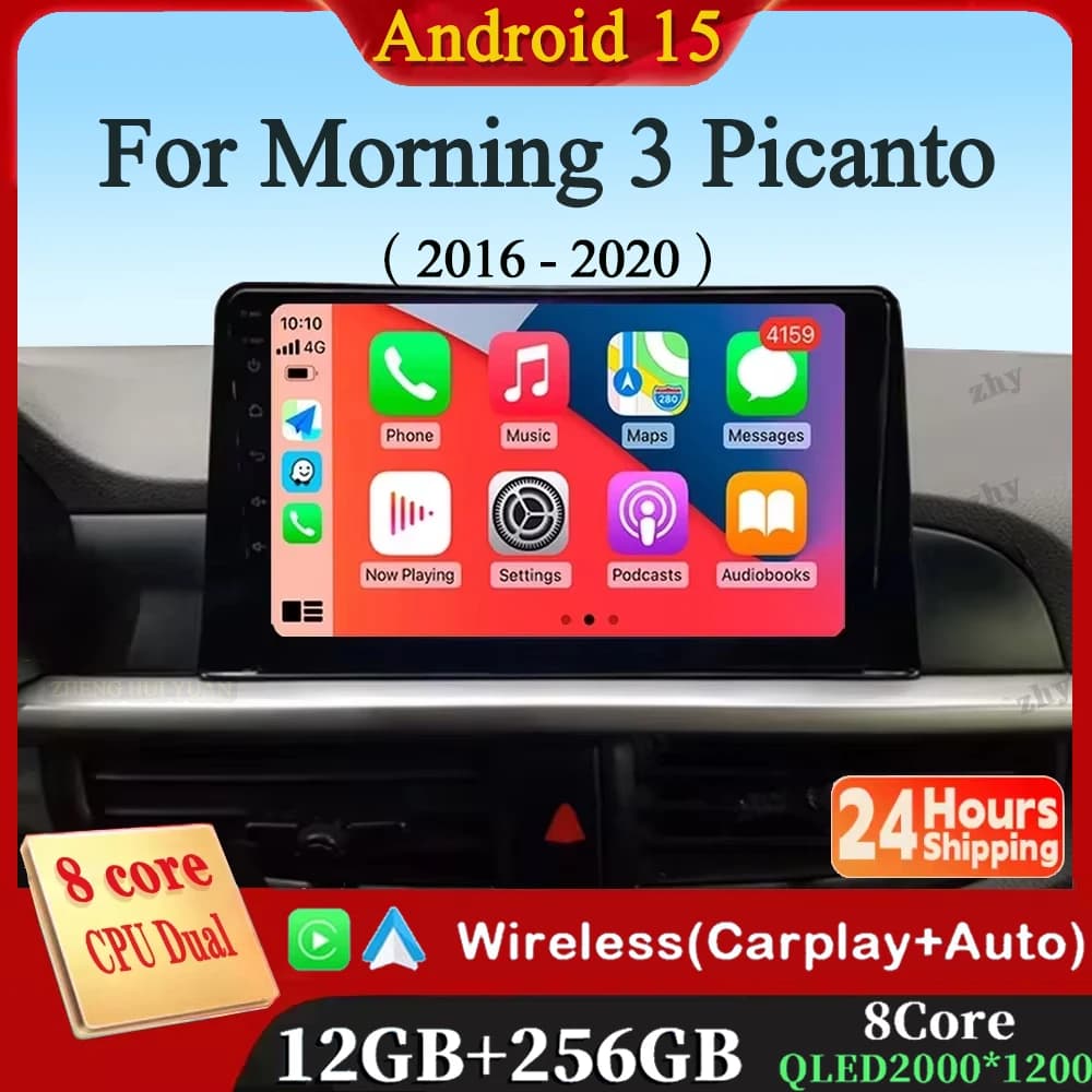 Per KIA Morning 3 Picanto 2016 2017 2018 2019 2020 9 pollici Lettore multimediale per auto Android 15 Car Stereo Autoradio GPS Carplay Auto