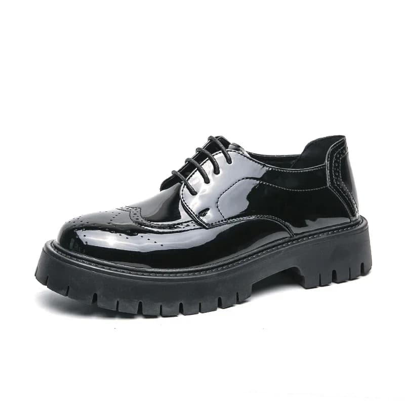 Nuove Scarpe Eleganti da Uomo in Pelle con Suola Spessa, Scarpe Casual Stringate con Rialzo, Sneakers da Uomo Taglie Grandi