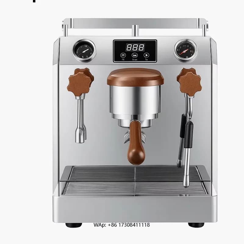 Macchina per Espresso con 4 Fori a 360 Gradi ° Lancia Vapore Rotante, Dotata di Doppio Manometro | Sistema di Pompa a Vibrazione + Valvola OPV