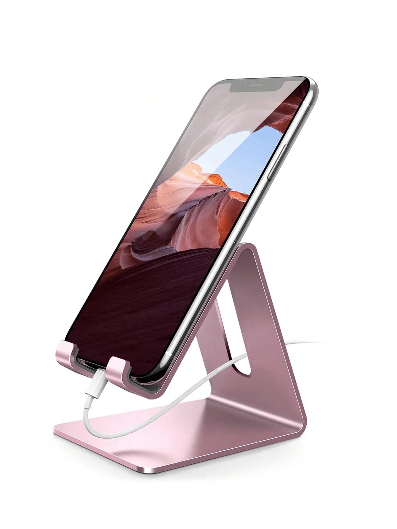 Supporto universale in metallo per telefono/tablet, antiscivolo e antiurto, adatto per streaming live, angolo regolabile, per guardare film e caricare, accessorio creativo da scrivania, piccoli regali