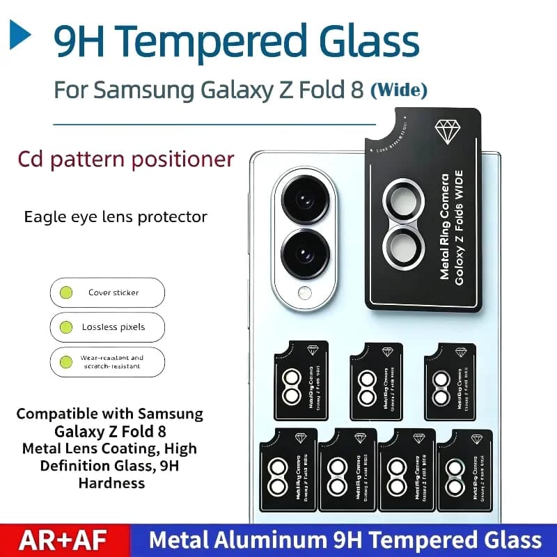 Rear Camera Invisible Fit 9H Tempered Glass Lens Film for Samsung Galaxy Z Fold 8 Ultra AR + AF Protector Easy To Install