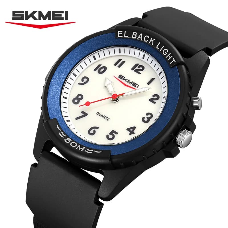 SKMEI Fashionable Quartz Wristwatches for men, women, students, teenagers, sportsmen, waterproof 5 bar, creative with backlight