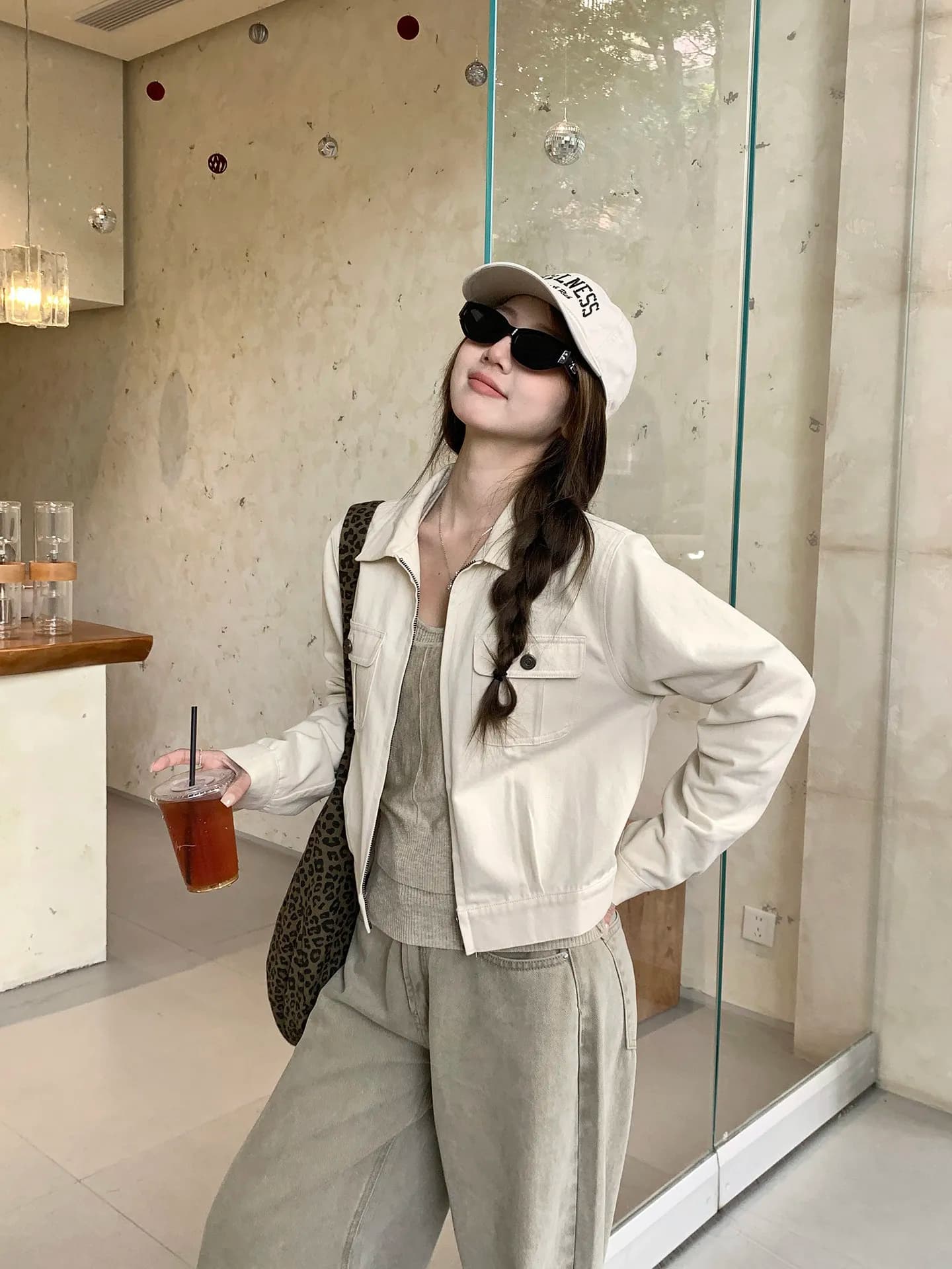 Women's Denim Jacket Double Pocket Zipper Casual Loose Fit Spring 2026 Design Sensation Small Size Cotton Blend Outerwear