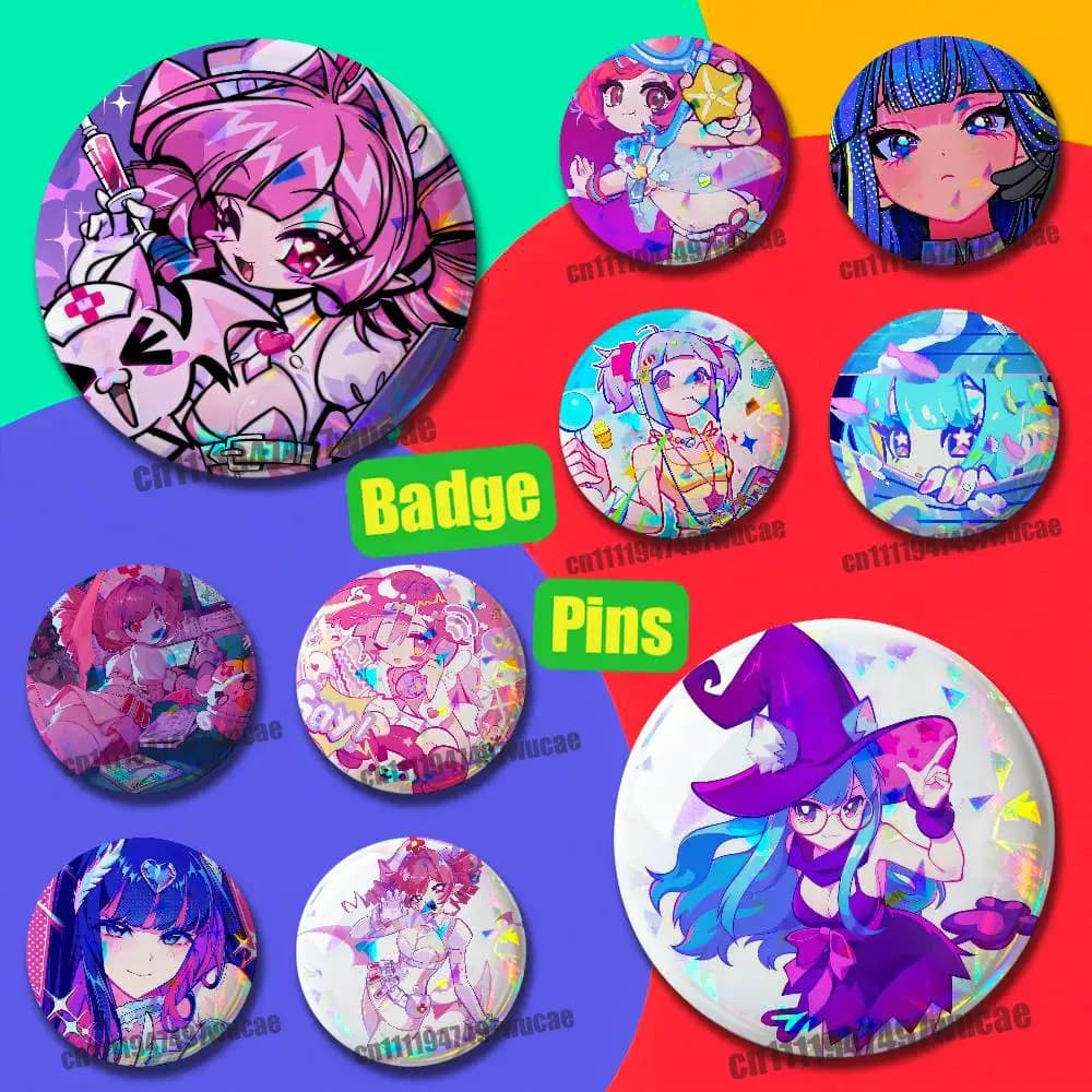 For Marija Rin M-Muse Dash Pin Case DIY Insignia Badge Emblem Round Brooch Button Hat Cap Laser Cover