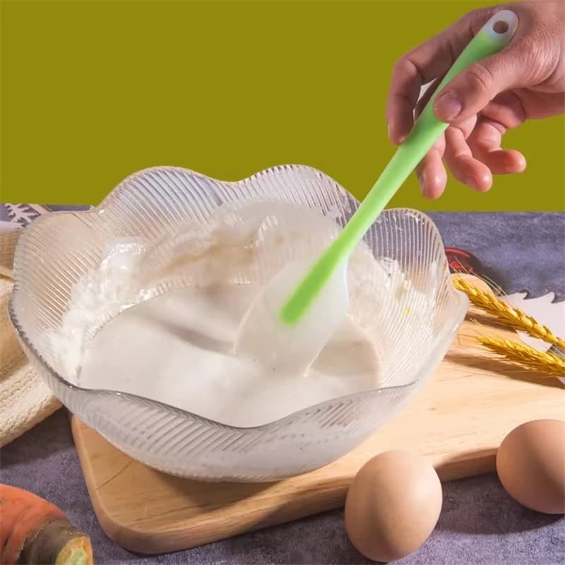 Spatola da cucina in silicone da 28 cm, raschietto per impasto da cucina semitrasparente, strumento da forno resistente al calore, spazzola per torte e raschietto