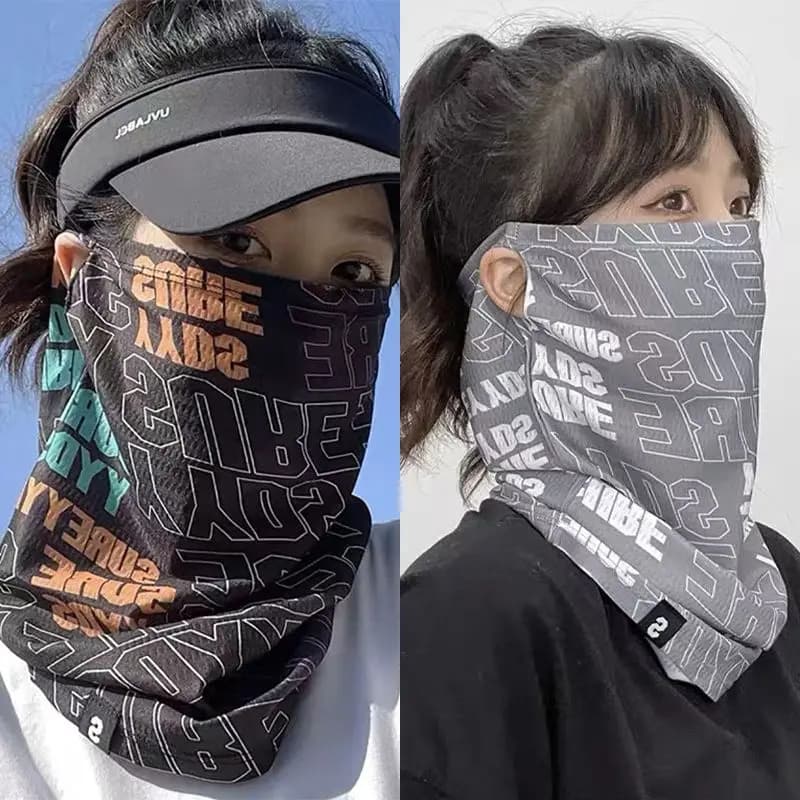 Maschera protettiva solare alla moda per uomo e donna, protezione UV per viso e collo, sciarpa per le orecchie, bandana per ciclismo e sport all'aperto, stile hip hop.