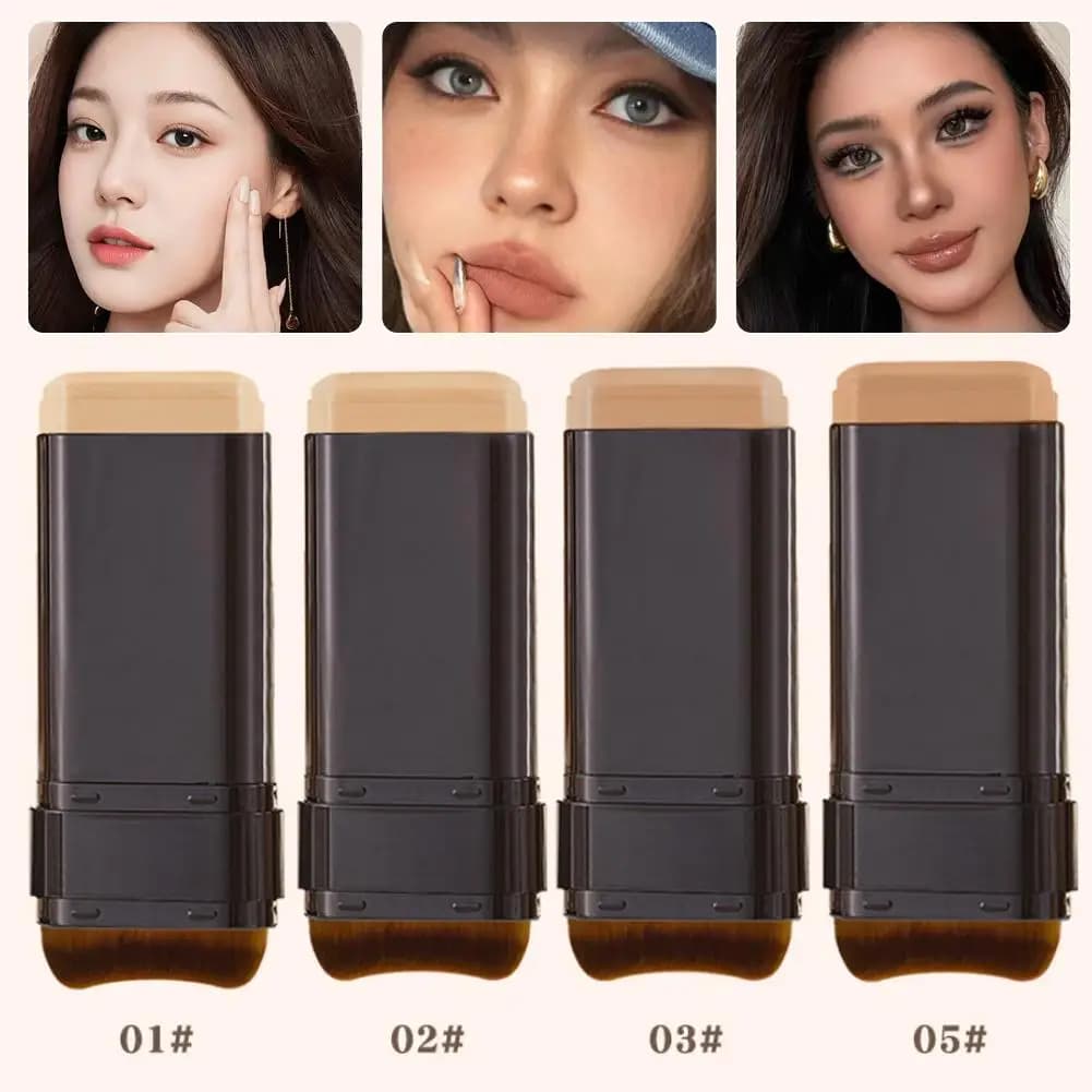 Double Ended Foundation Stick Moisturizing Light Transparent Matte Portable Head Long With Lasting Waterproof Non Brush Sme G9V1