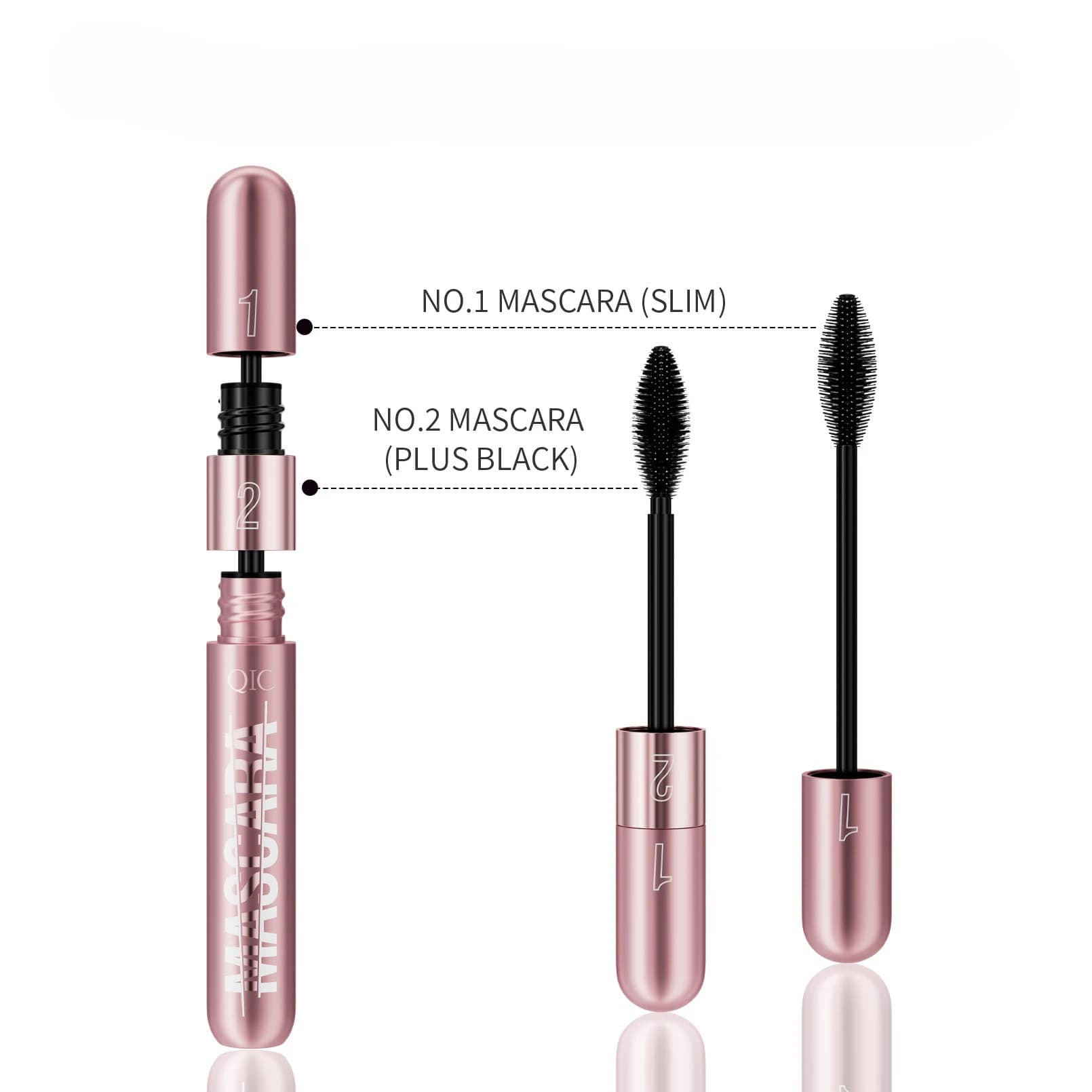 Mascara a doppio effetto, resistente all'olio, al sudore, anti-sbavature, non rimuove il trucco, mascara denso, allungante e incurvante, per un look impeccabile.