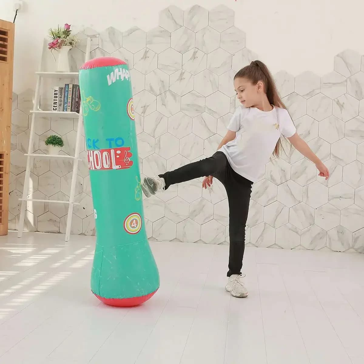 1.6M Formazione Fitness Borsa da boxe gonfiabile verticale PVC Ispessimento Boxe Pilastro Tumbler Colonna Sacco da boxe Strumento fitness