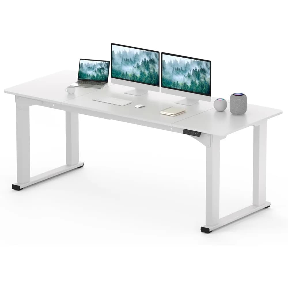 Scrivania in piedi a 4 gambe, scrivania elettrica regolabile in altezza con preimpostazioni di memoria per l'home office, workstation per computer da scrivania in piedi, 7