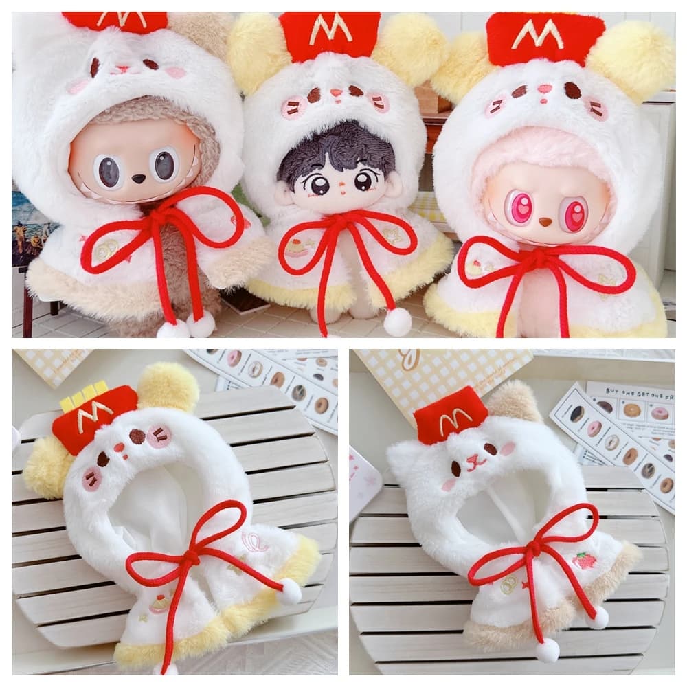 Doll Clothes for 17cm Labubu Dolls Cute Mini Plush Doll's Outfit Accessories Chip Cloak Cape Coat Clothing DIY Fans Girl Gift