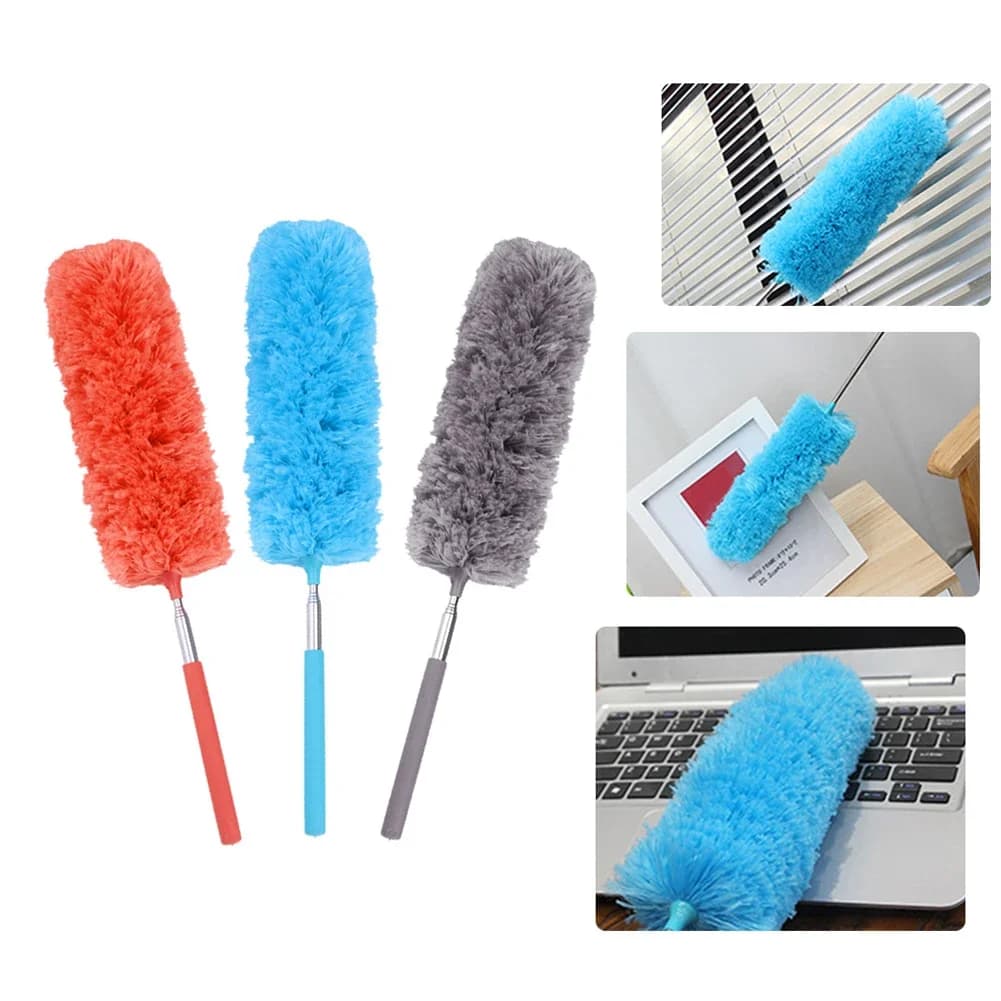 Regolabile Stretch Extend microfibra Dust Feather Duster spazzola per spolverare per uso domestico pulizia dell'ufficio dell'auto utensili da cucina