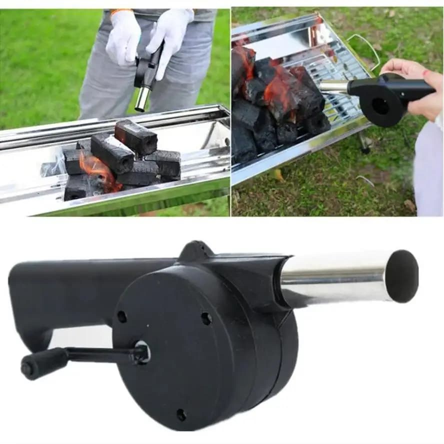 1 Pcs Outdoor BBQ Fan Hand Crank Blower Portable BBQ Fire Bellows Tool Picnic Camping Accessories Outdoor Kitchen