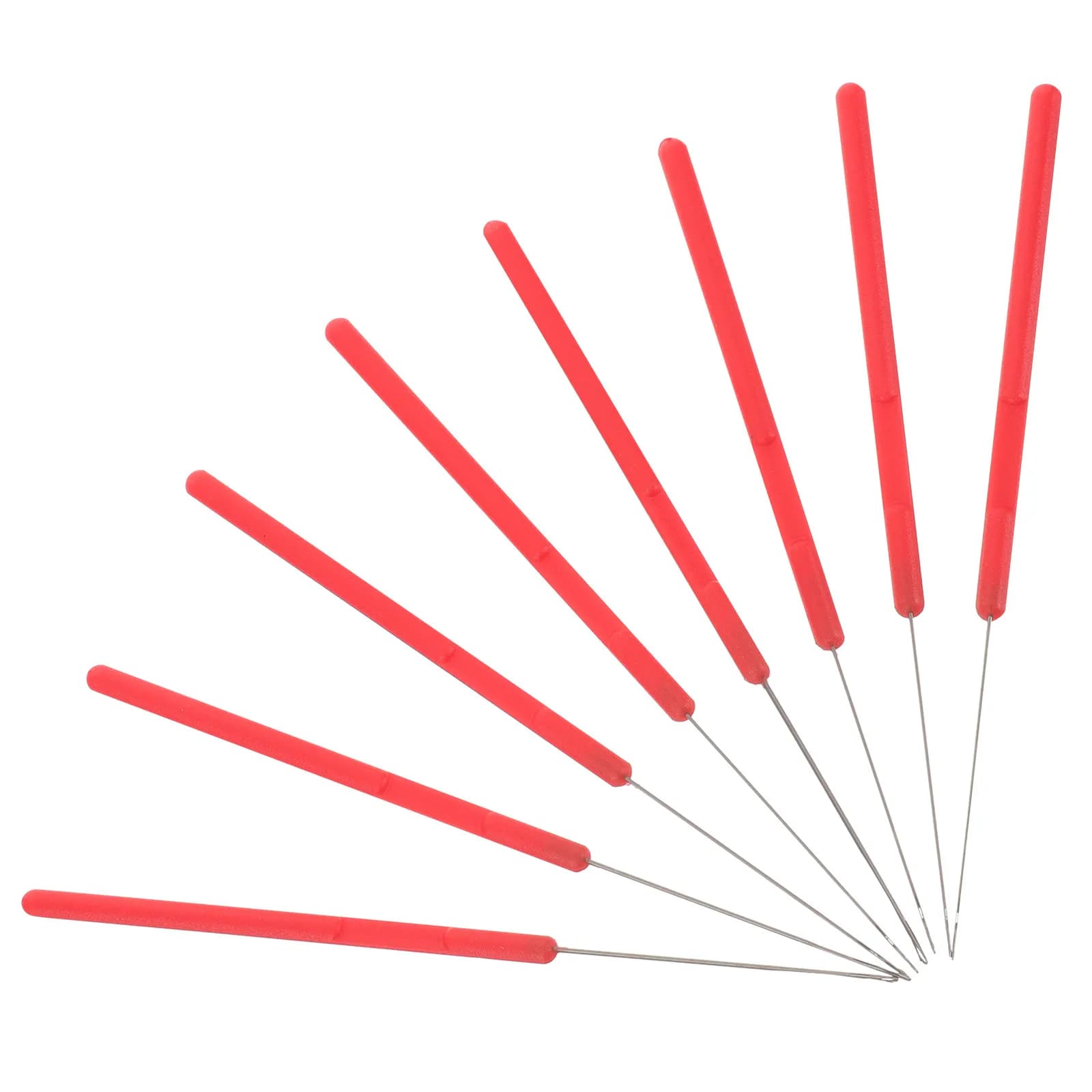 10 Pezzi Uncinetti Rossi per Perline, Aghi in Plastica con Filo d'Acciaio, Strumento Fai-da-te per Creazione Gioielli, Bracciali, Collane, Cavigliere, Forniture Artigianali