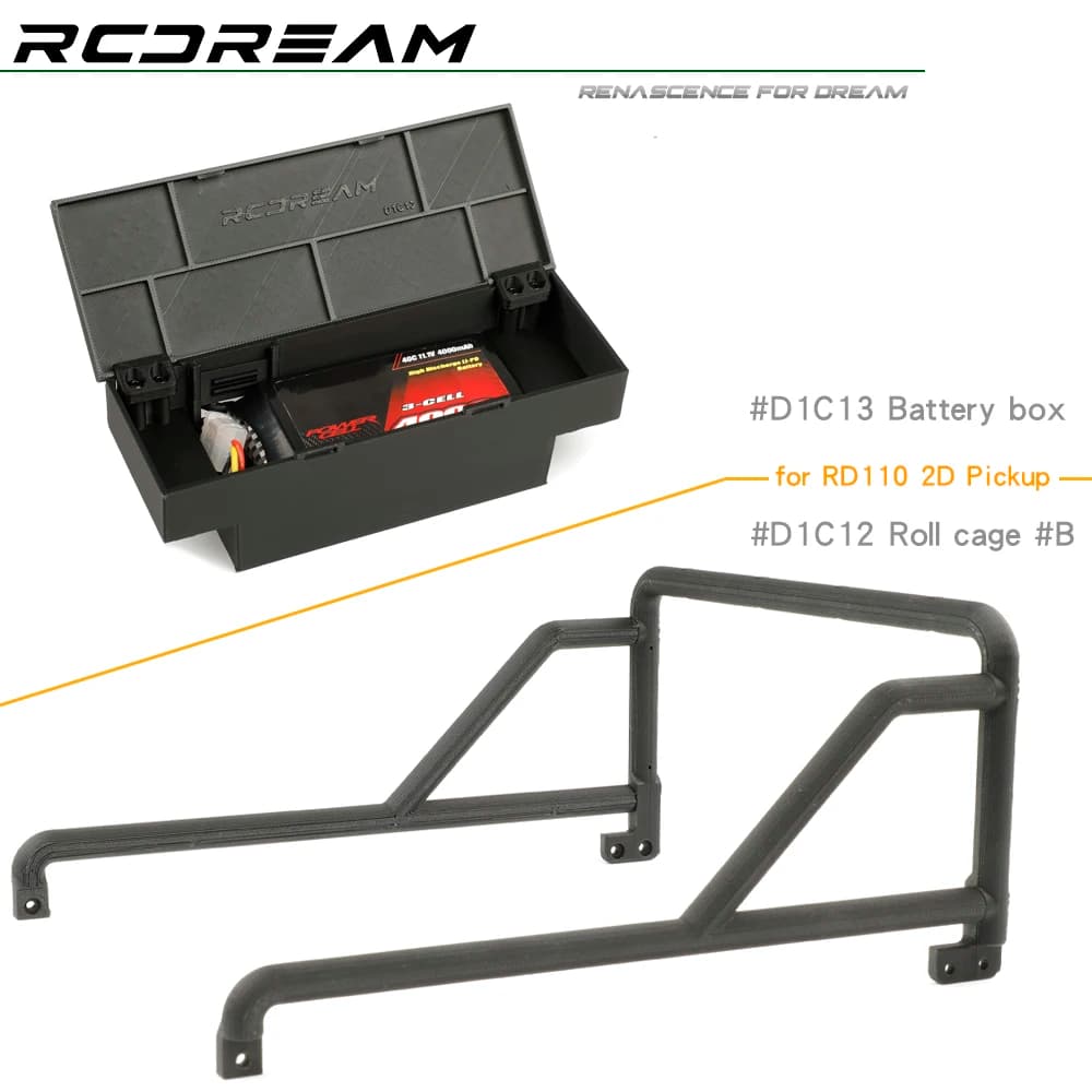 RCDream RD110 scatola portautensili scatola batteria di ricambio/Roll Cage # B 3D stampato per RD110 2 porte Pickup opzione di aggiornamento parti # D1C12 # D1C13