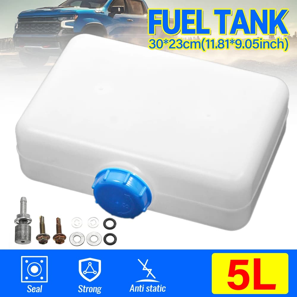 5L Plastic Fuel Tank Engine Fuel Tank Gasoline Tank Portable Water Tank for Car Truck Parking Heater Auto Parts Large Capacity