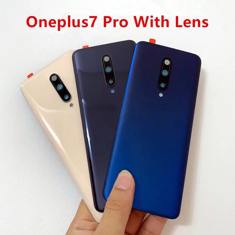 Oneplus7 Pro Housing For Oneplus 7 Pro One Plus 6.67" Glass Battery Back Cover Repair Replace Door Phone Rear Case + Camera Lens