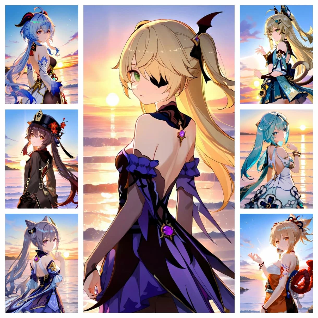 Videogiochi Sunset View By The Seaside Diamond Strass Pittura Anime Girl Punto croce Ricamo Immagine Mosaico Decorazioni per la casa