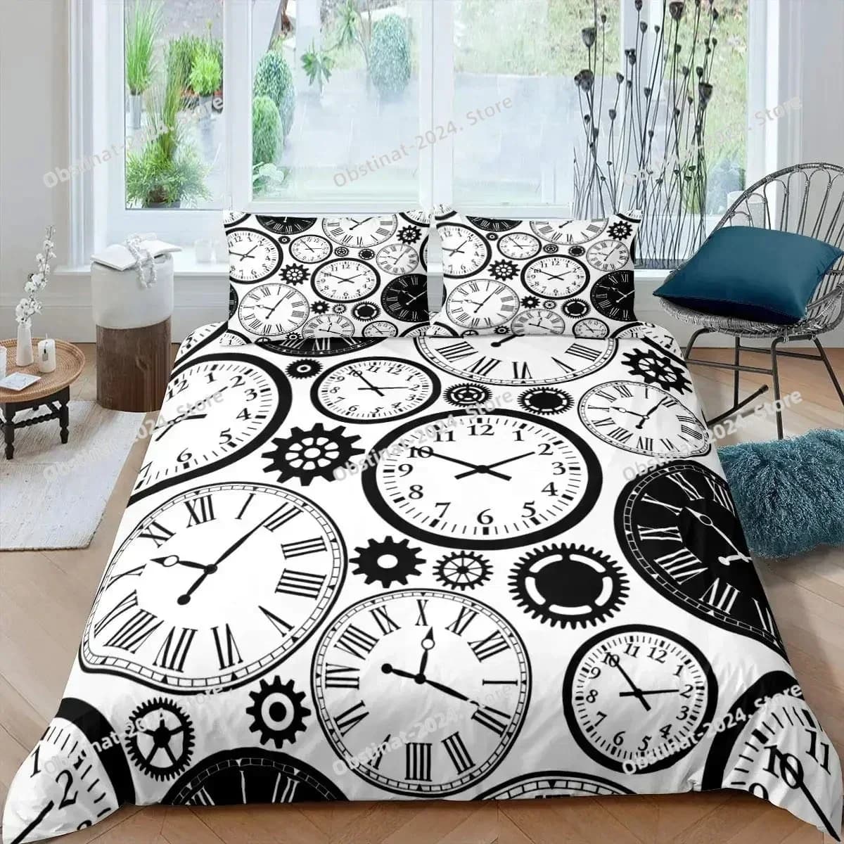 Top Industrial Gear Copripiumino Queen Size Serrature stile Steampunk Copripiumino Ragazzi Uomini Dispositivo meccanico Set di biancheria da letto in poliestere