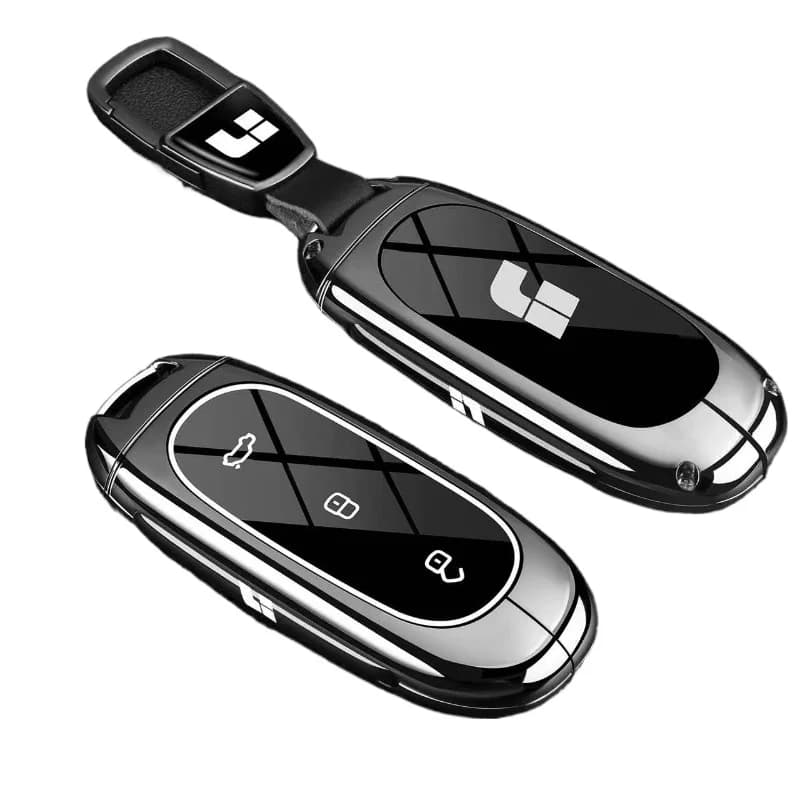 Zinc Alloy Key Fob & NFC Card Cover for Li Auto I8/i6/L6/L7/L8/L9, Heavy Duty Metal Protective Case Shell with Keychain Keybag
