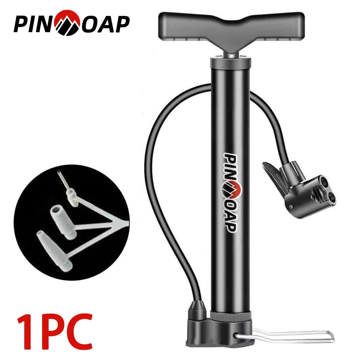 Pompa d'aria manuale per pneumatici per biciclette Pompa per bicicletta adatta per bici da strada e da montagna Adattatore per valvola Presta per pompa di terra portatile