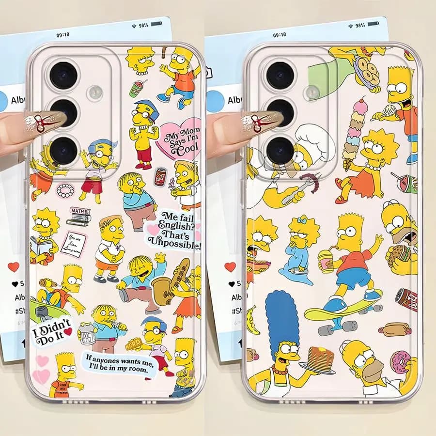 Cover per Samsung Galaxy A26 A24 A54 A15 A34 A35 A25 A51 A52 A31 A55 A23 A36 A13 A33 A52 A56 A50 A14 A16 The Simpsons