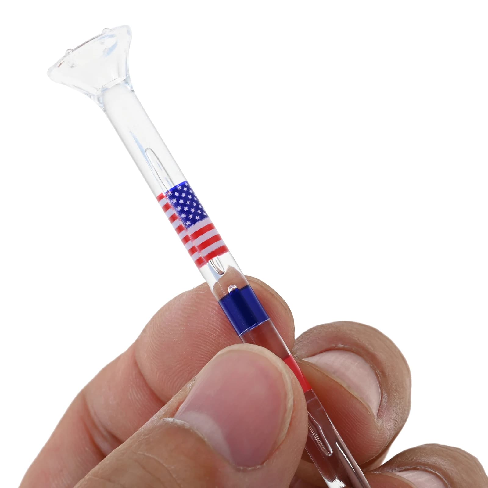 100 Pz/scatola Trasparente Lungo Golf Tees USA Bandiera Americana Modello 83mm/3 1/4 '' Palline Da Golf In Plastica Titolare Tee per il Regalo del Golfista