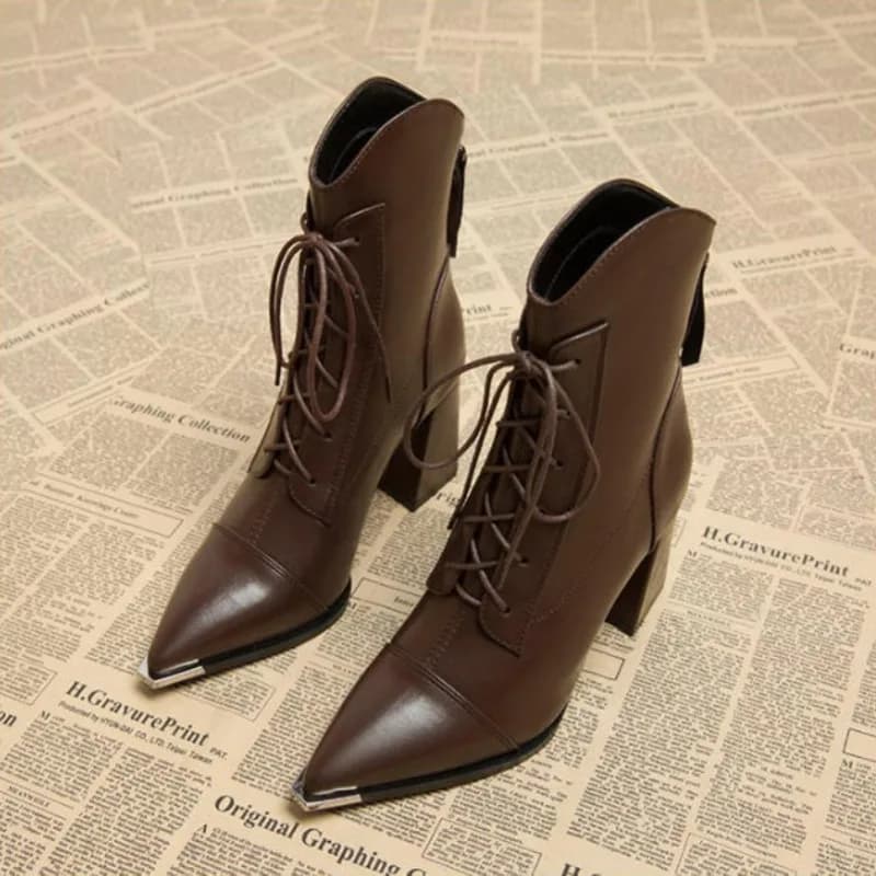 Women's Ankle Boots Fashion Pointed Toe High Heels Shoes for Woman Luxury Dress Winter Boots 2025 New Pumps Mujer Chelsea Botas