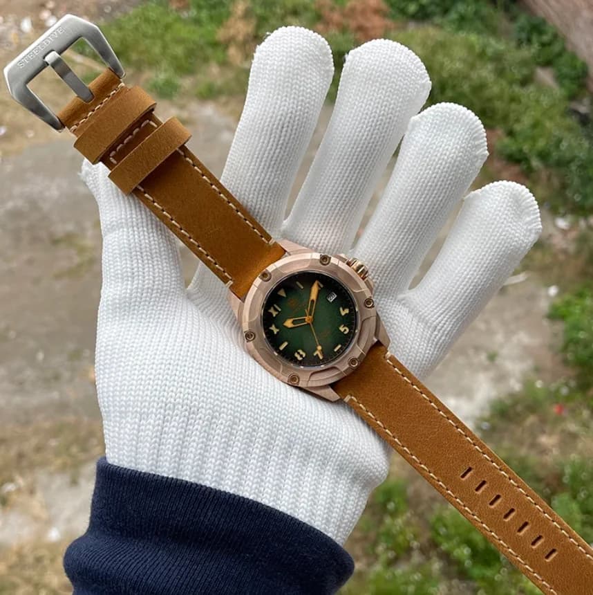 STEELDIVE Orologio da sub da uomo 45mm Bronzo Orologio da polso meccanico automatico 100ATM Impermeabile C3 Zaffiro luminoso NH35