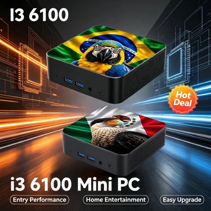Portable Gaming Powerful New Mexico Brazil Flag High-Performance Core i3-6100 16GB RAM 2TB M.2 SSD Win11 60Hz 4K HD for PC