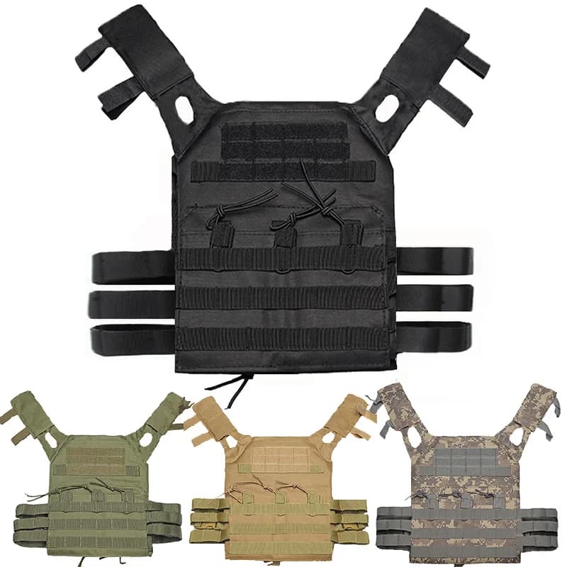 Gilet Tattico da Caccia Versione Semplice, Porta Piastre Molle, Gilet Porta Munizioni Airsoft