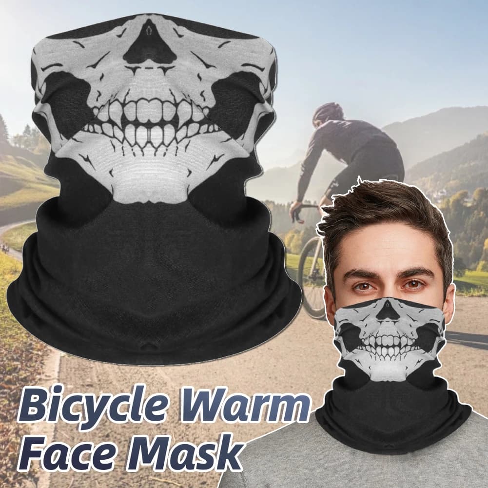 Bicycle Warm Face Mask Halloween Horror Skeleton Mask Multipurpose Motorcycle Face Mask Skull Dress Up Mask for Hiking & Running