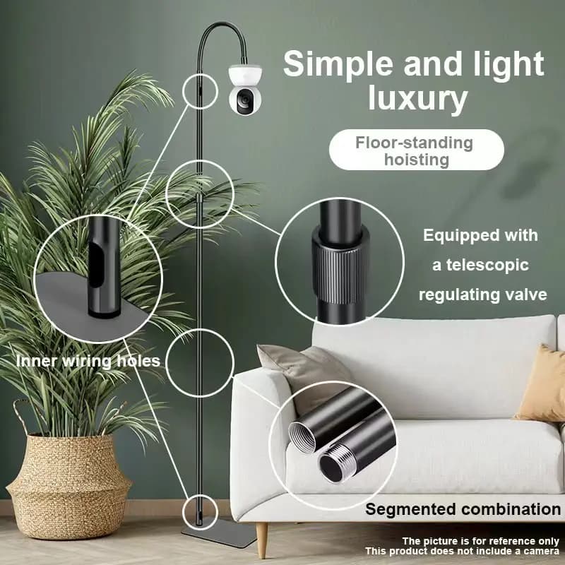 Supporto per telecamera retrattile da pavimento, base di monitoraggio ad angolo regolabile, interfaccia 1/4, adatto per Xiaomi e Hikvision
