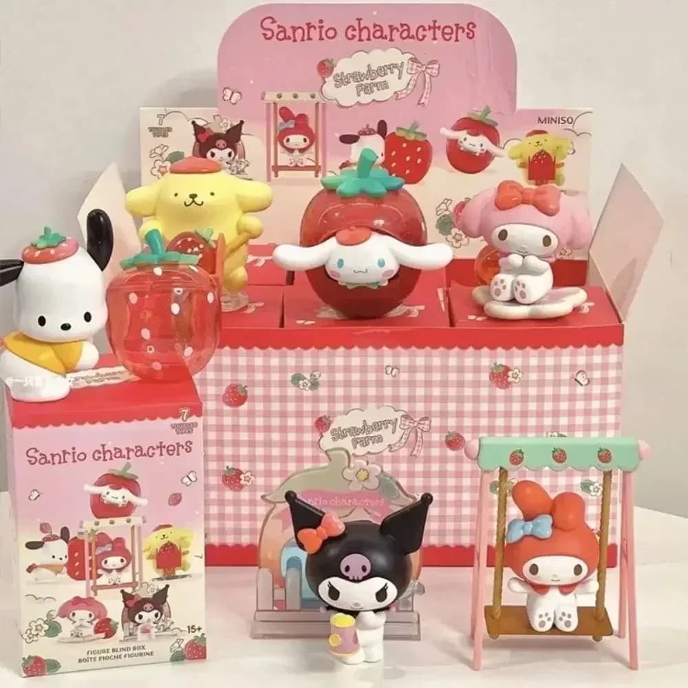 K Sanrio Personaggi Strawberry Estate Series Blind Box Kuromi My Melody Cinnamoroll Modello di personaggio Pom Pom Purin Doll Regalo Giocattolo