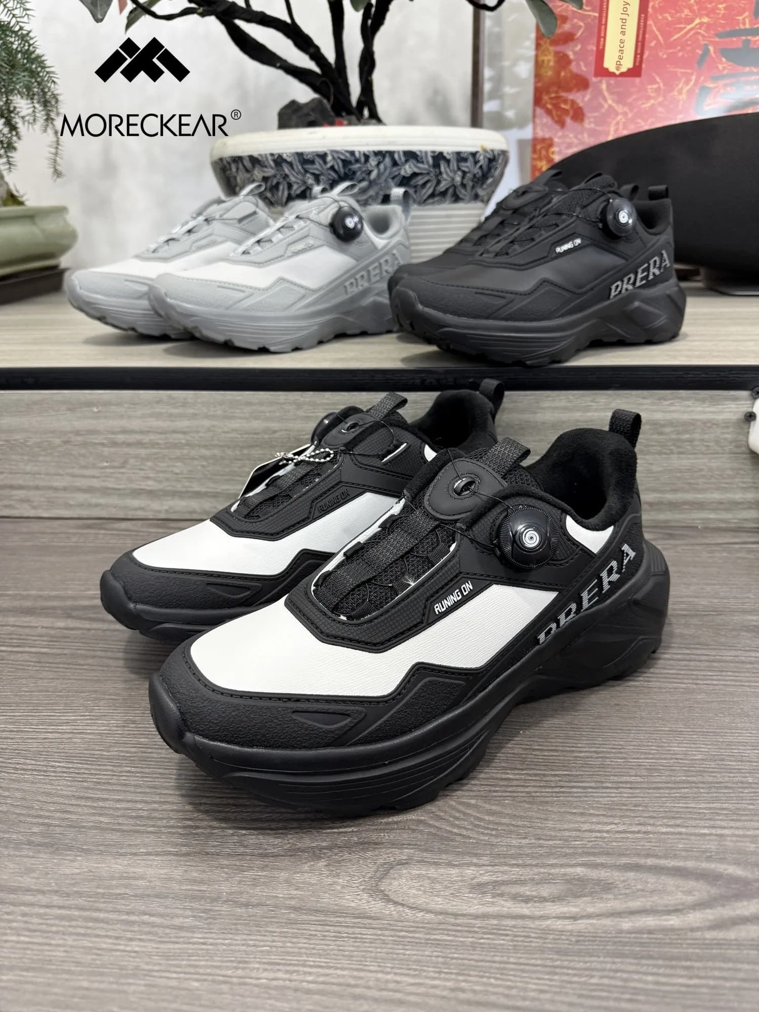 Scarpe da Corsa Comode per Uomo, Sneakers Sportive Casual, Suola in Gomma Traspirante, Punta Rotonda, Tacco Piatto, Chiusura con Fibbia Rotante